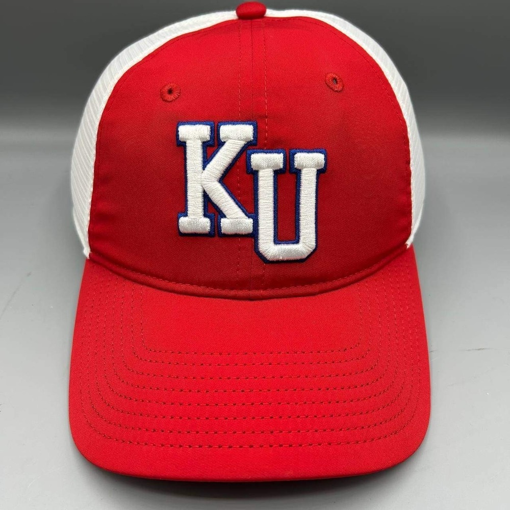 Kansas Jayhawks NCAA Trucker Hat Men Red White The Game Snap Back Cap New